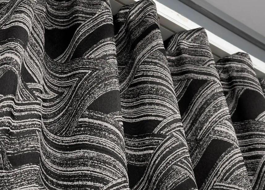 Штори Mystery жакард 1,5х2,9 м 2 шт. Сірий/Чорний (1629ш) - фото 7