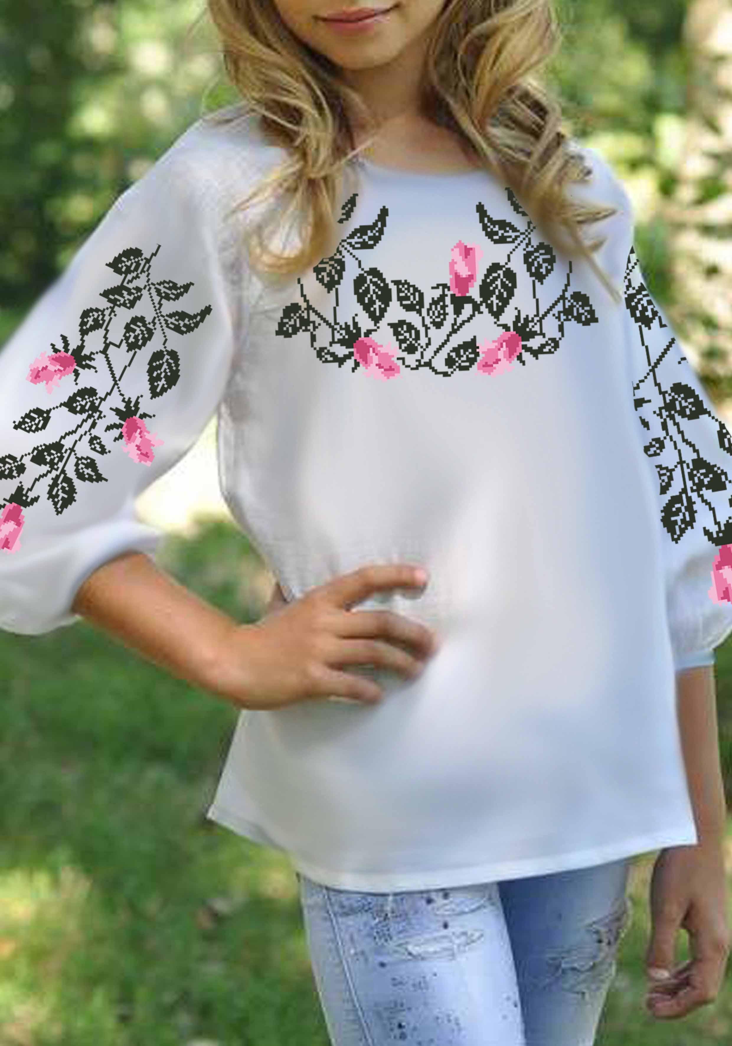 Заготовка для вышивки нитками/бисером для девочки домотканое полотно (СДД-56)