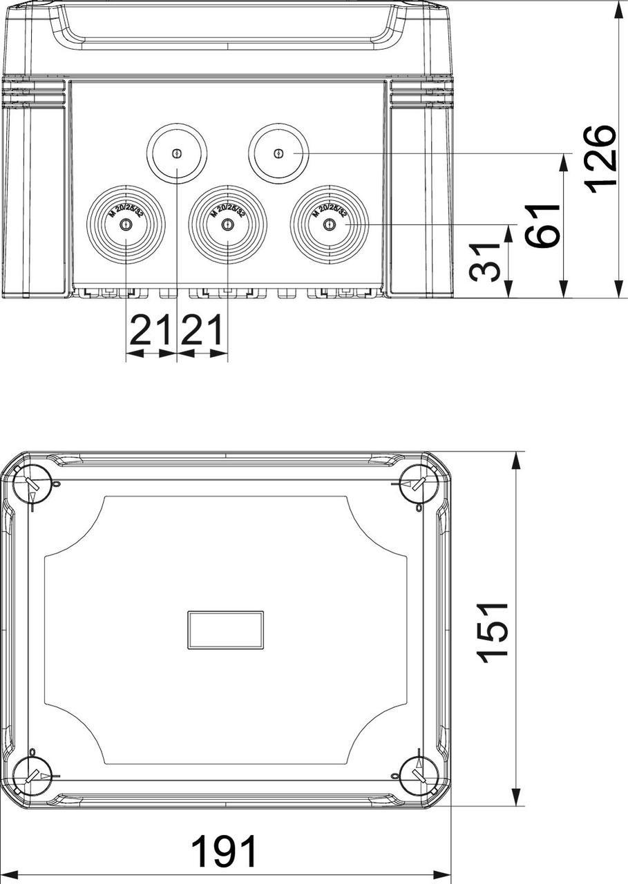 Распределительная коробка OBO bettermann X10 наружная 10 герметичных вводов IP67 PC 191х151х126 мм (2005016) - фото 2