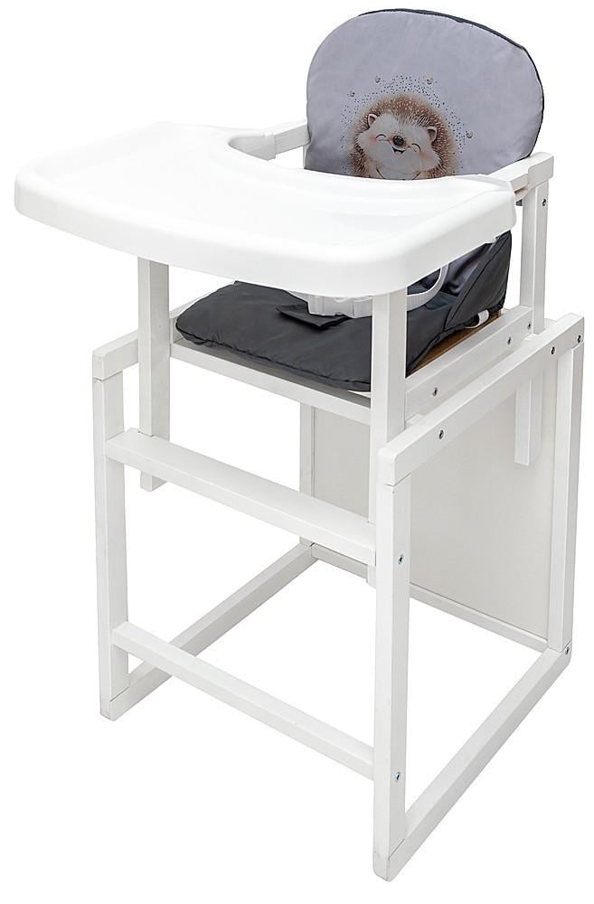 Стульчик-трансформер детский для кормления Babyroom Пеппи-240 деревянный 47х50х93 см Белый/Графит (150-7-681008)