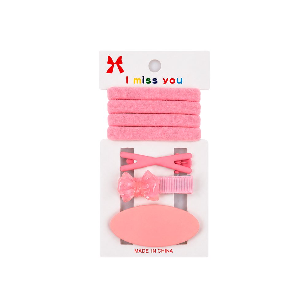 Набор резинок и шпилек для волос Stenson WW02165 4 резинки/3 шпильки Pink (36522586)