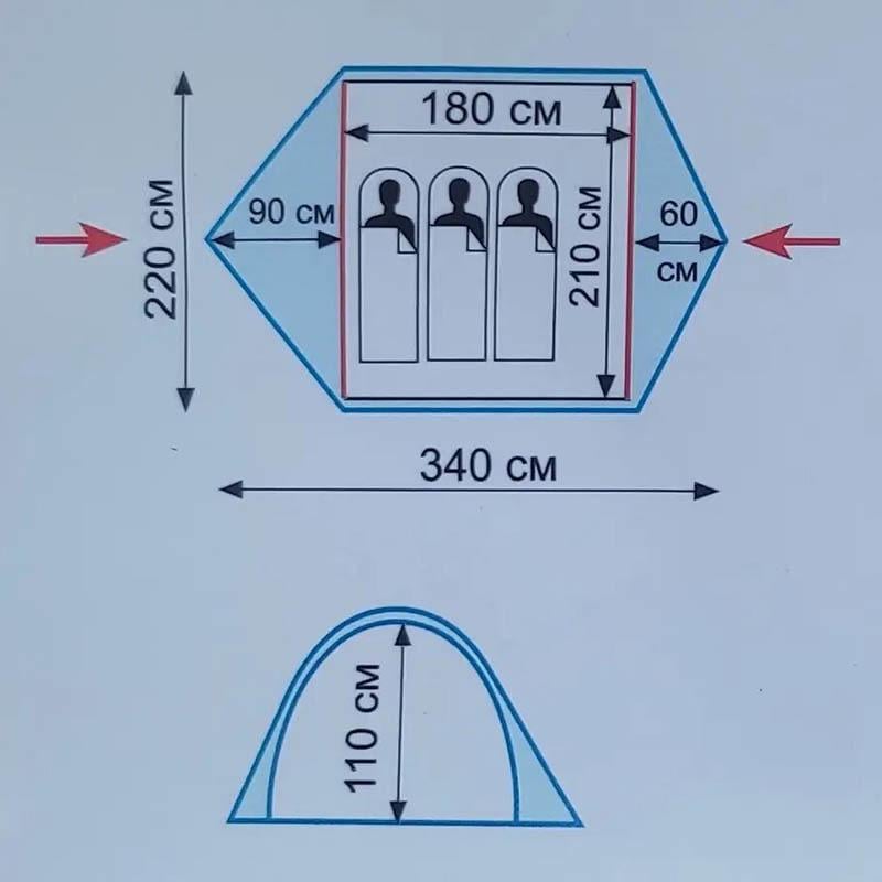 Палатка трехместная Tramp Ranger 3 v2 (TRT-126) - фото 2 Палатка трехместная Tramp Ranger 3 v2 (TRT-126) - фото 2