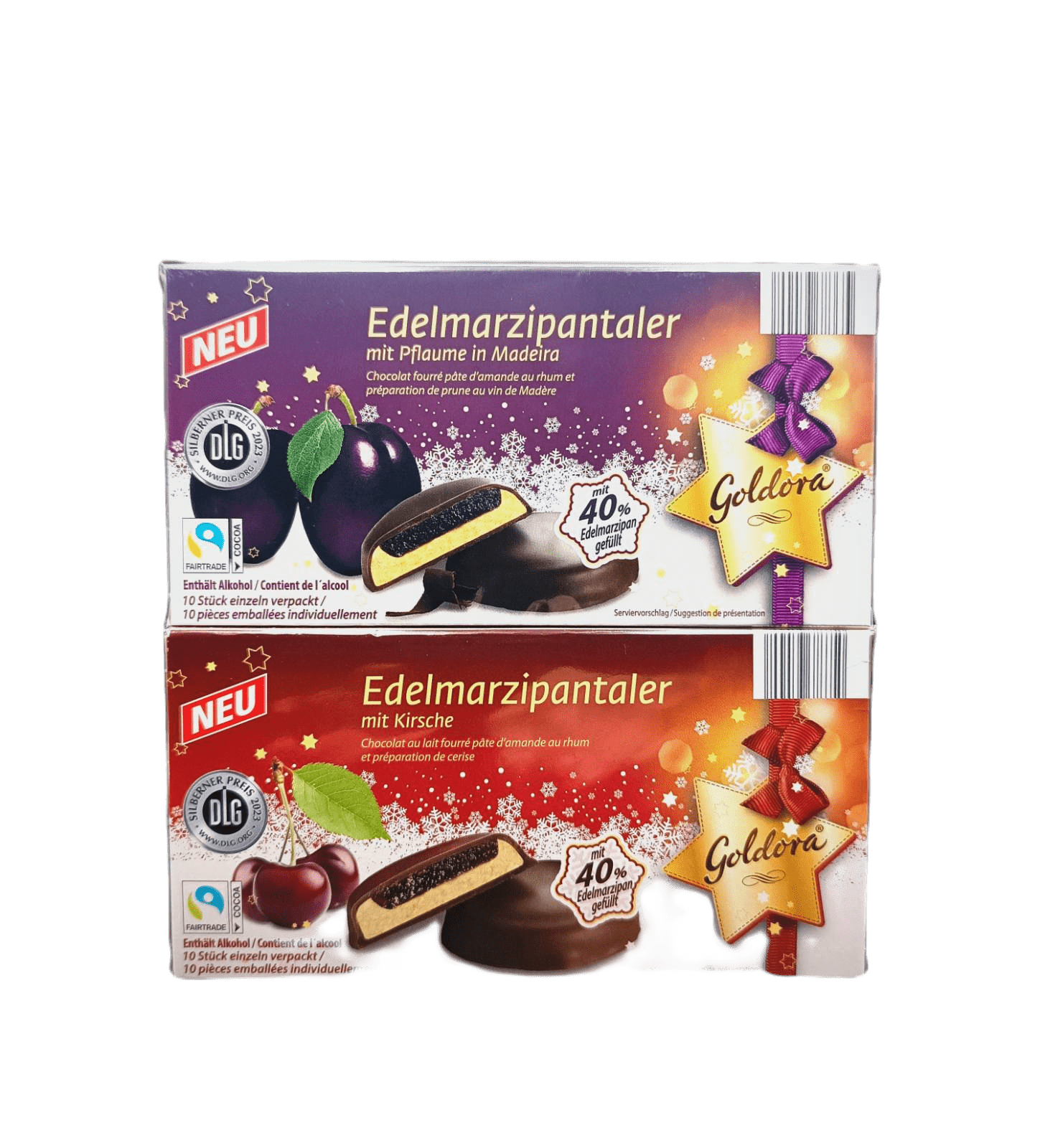 Набор конфет Goldora с марципаном Слива/Вишня по 300 г 2 шт.