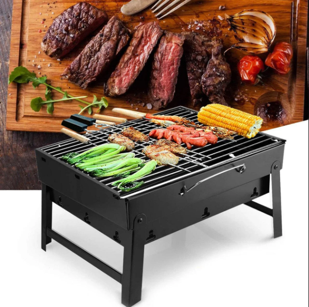 Мангал складной BBQ Grill Portable для пикника с вентиляцией для углей Черный - фото 7