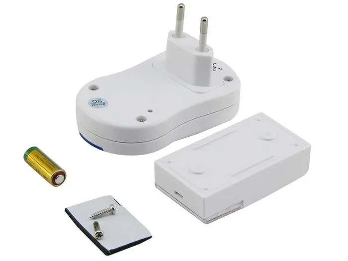 Звонок дверной музыкальный Voye V008A 38 мелодий 220 V и кнопка на батарейку Белый - фото 4