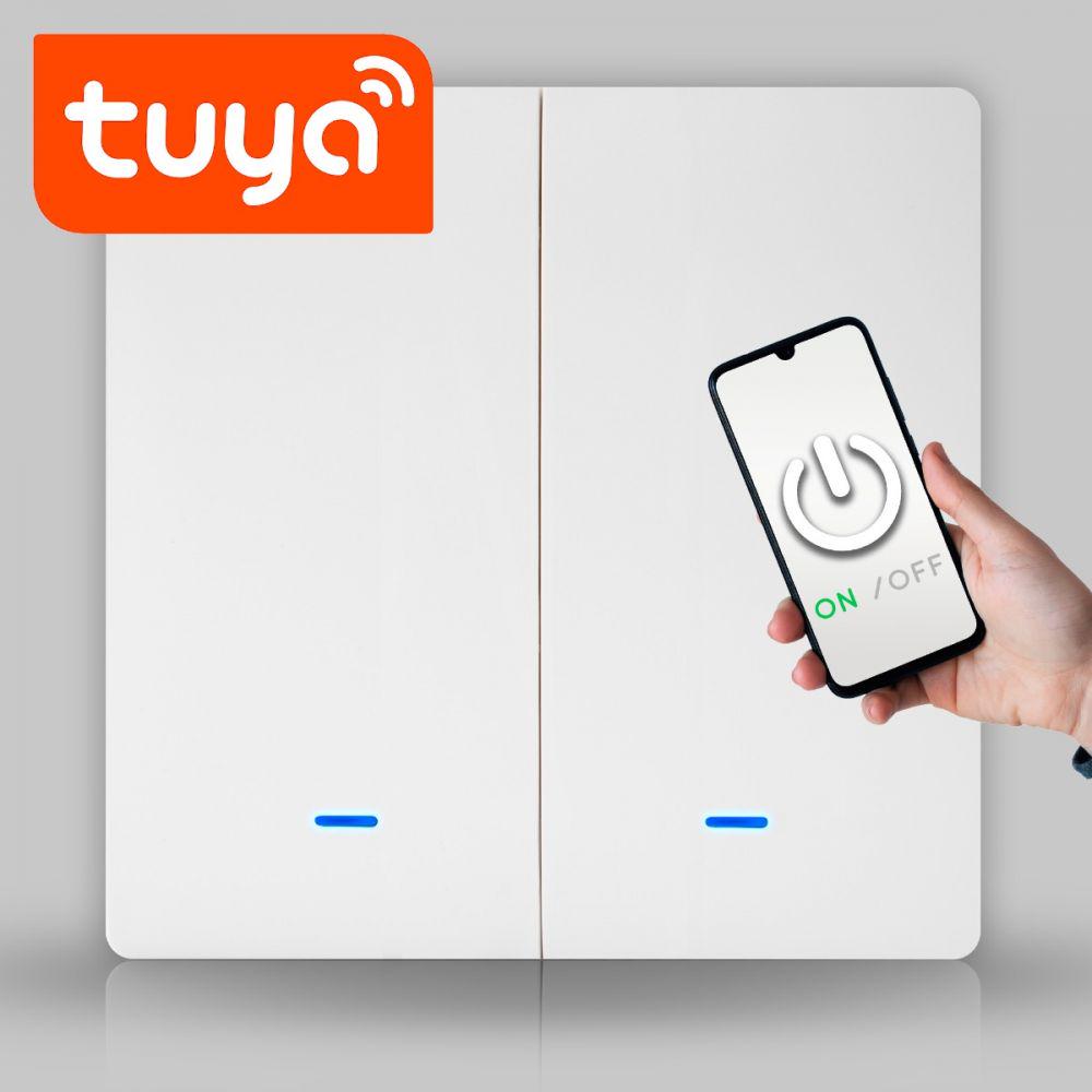 Вимикач Zigbee Tuya 2 клавіші Білий (WH00123) - фото 4