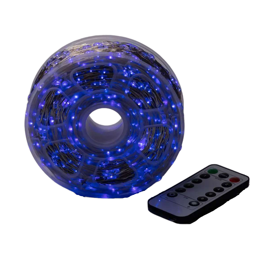 Гирлянда Роса нить с пультом 2000 LED 200 м от сети Синий - фото 1 Гирлянда Роса нить с пультом 2000 LED 200 м от сети Синий - фото 1