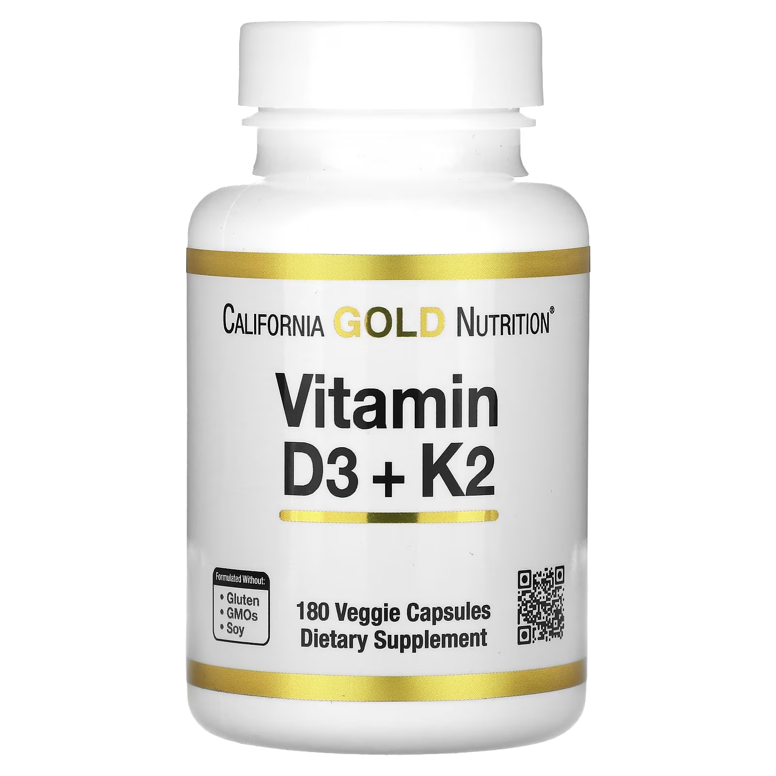 Вітаміни California Gold Nutrition D3 К2 180 рослинних капсул