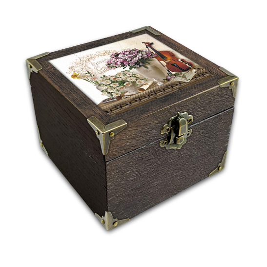 Шкатулка деревянная-эко Прованс Прованс Скрипка 10х10 см Коричневый (пршк06кп10х10)
