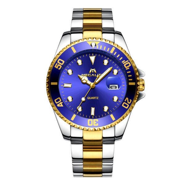 Мужские наручные часы Megalith 0037M/Stainless Steel Link Band Blue (2595136845)