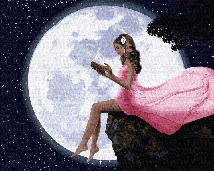 Картина по номерам Идейка Чтение под луной 40x50 см (KHO4787)