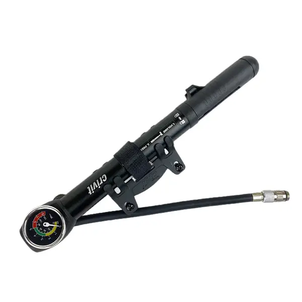 Насос ручний Міні з манометром алюмінієвий Чорний (VR-10600) Насос ручний Міні з манометром алюмінієвий Чорний (VR-10600)