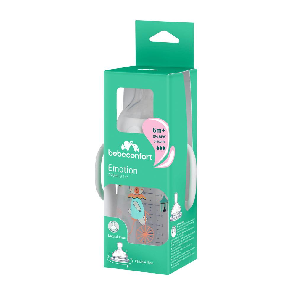 Бутылочка для кормления Bebe Confort 3102201990 EMO PP W/H T2 FF с ручками и силиконовой пустышкой 270 мл Белый (3220660335732) - фото 3 Бутылочка для кормления Bebe Confort 3102201990 EMO PP W/H T2 FF с ручками и силиконовой пустышкой 270 мл Белый (3220660335732) - фото 3