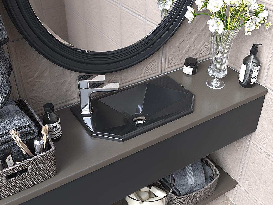 Умивальник накладний Status Air Low Black (31433850)