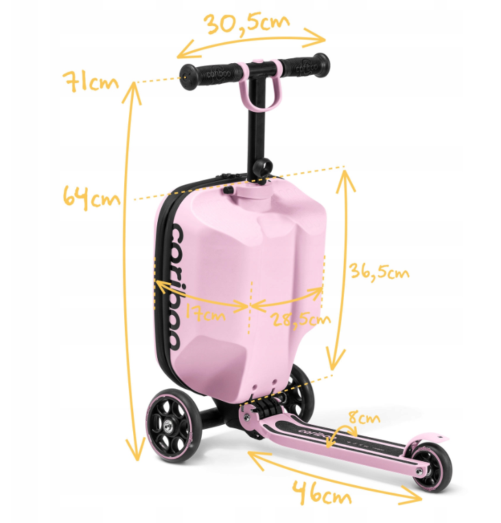 Трехколесный самокат CARIBOO iTRAVEL с детским чемоданом 2в1 (100850) - фото 6 Трехколесный самокат CARIBOO iTRAVEL с детским чемоданом 2в1 (100850) - фото 6