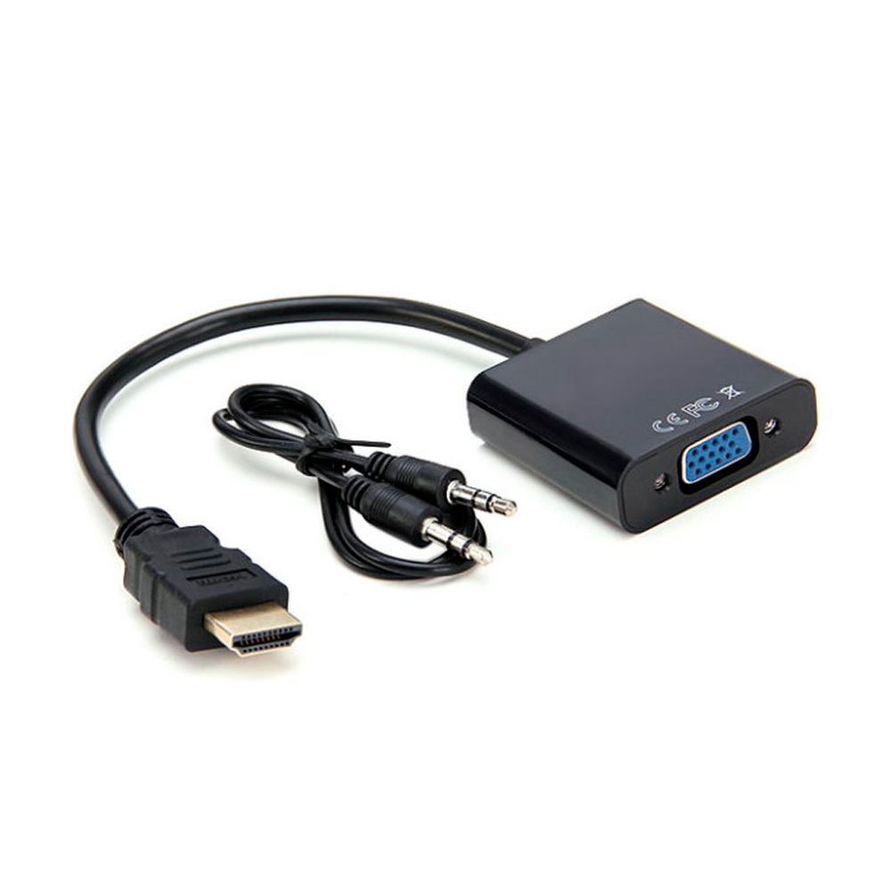 Конвертер HDMI-VGA аудіо 4K/2K Q300 10 см Чорний (YUT_V4638)