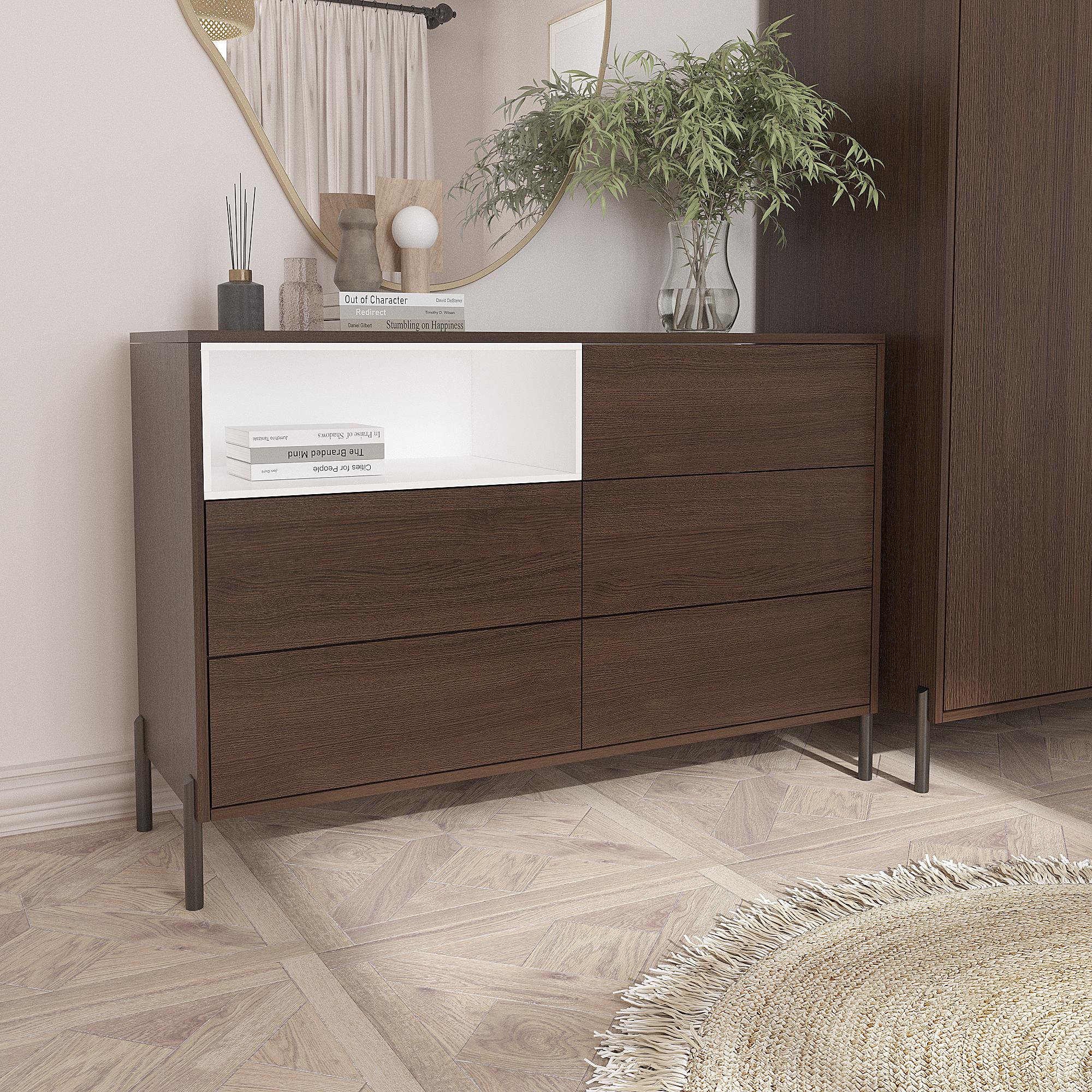 Комод Норді на ножках КМ-2 Норді 800х1200х400 мм Венге Магія/Білий