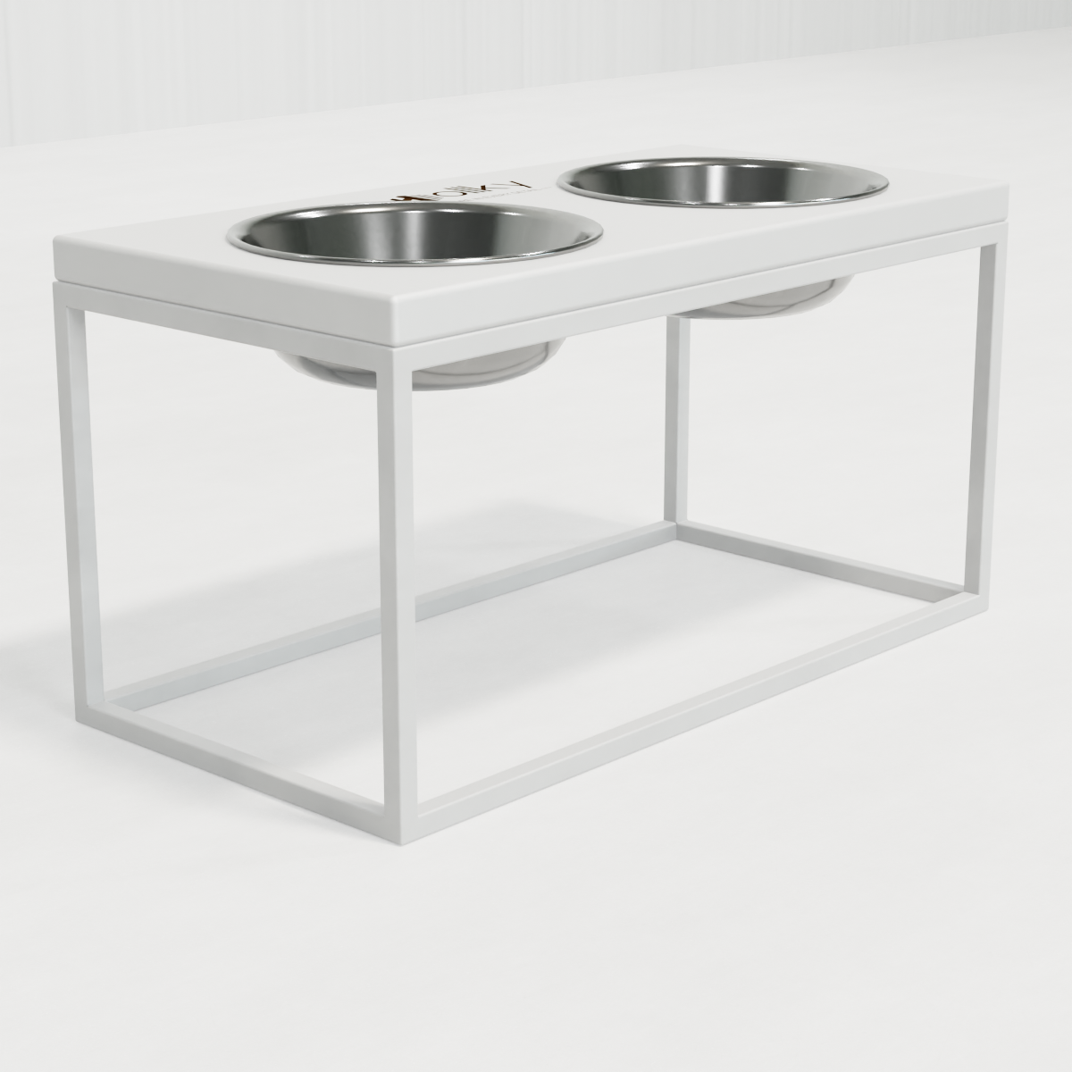 Миски на подставке для средних и больших собак Hollky Base L 2х0,95 л (BL-422120-WHWH) - фото 2