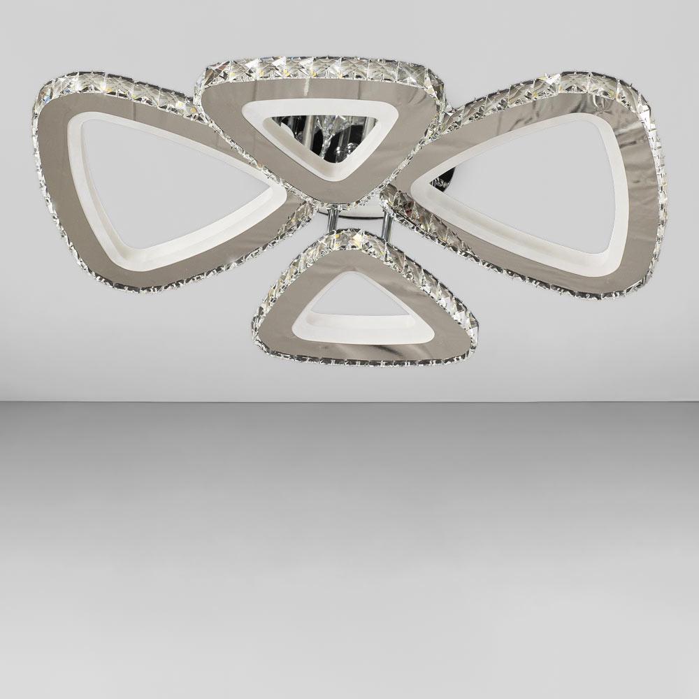 Люстра потолочная светодиодная Light House SY-18809/2+2 CR 140W 541х395х130 мм Хром
