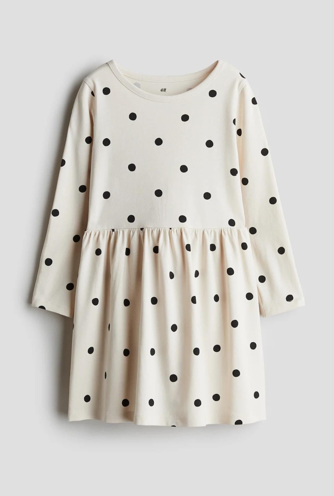 Сукня дитяча бавовняна для дівчинки H&M 98-104 см Світло-бежевий (25120308B)