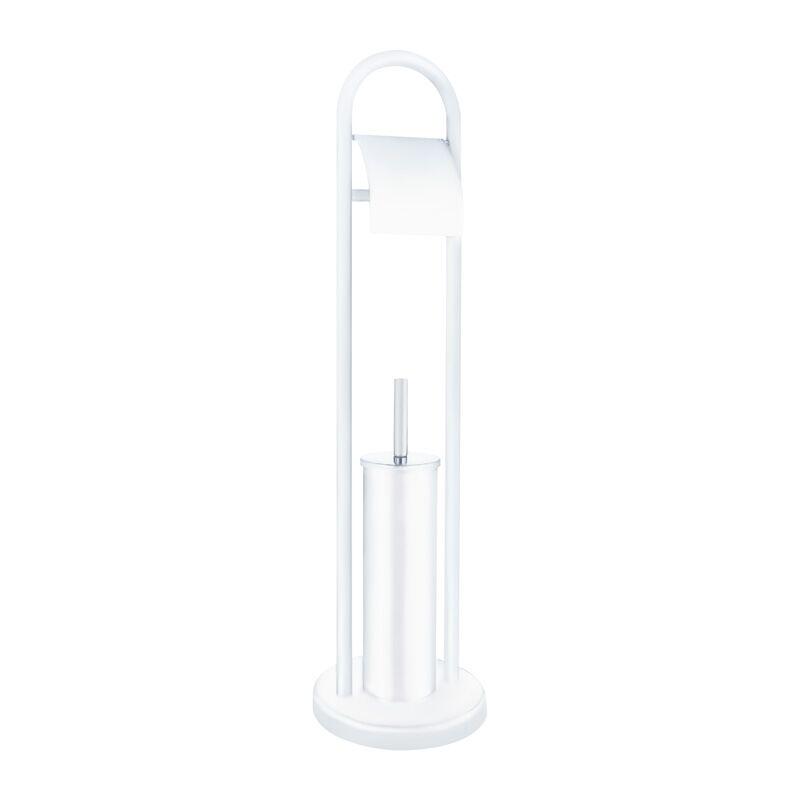 Ершик напольный Zerix KIT ME04 с бумагодержателем White (ZX4643)