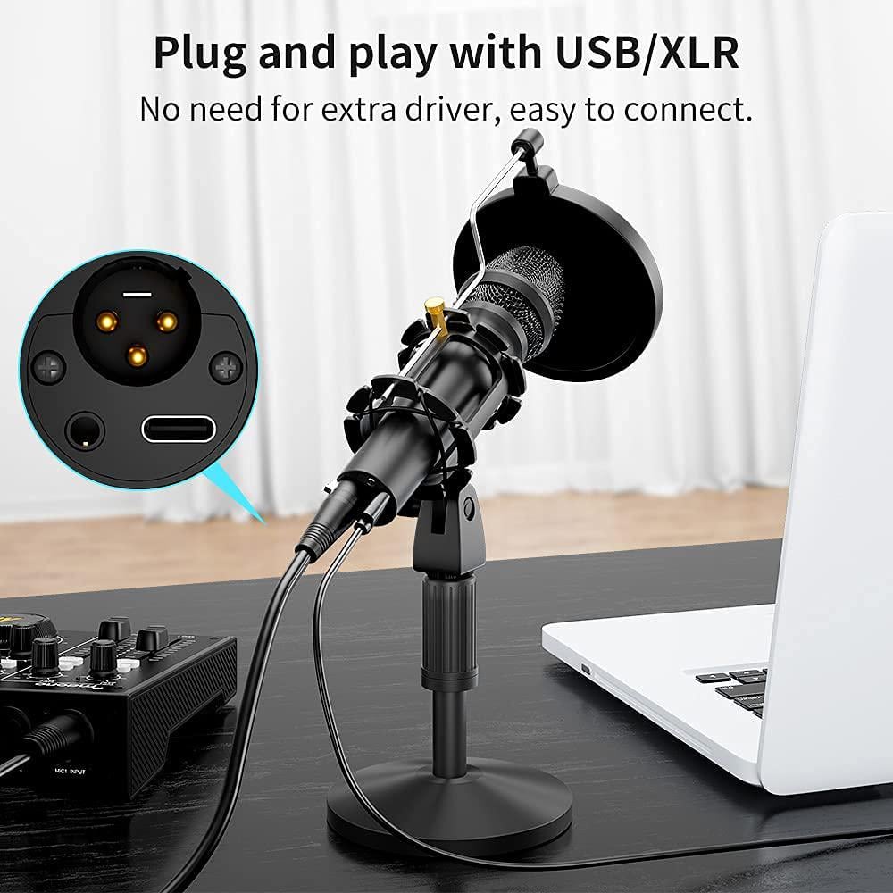 Maono AU-HD300 динамический XLR/USB микрофон c поп фильтром и пауком Черный - фото 4 Maono AU-HD300 динамический XLR/USB микрофон c поп фильтром и пауком Черный - фото 4