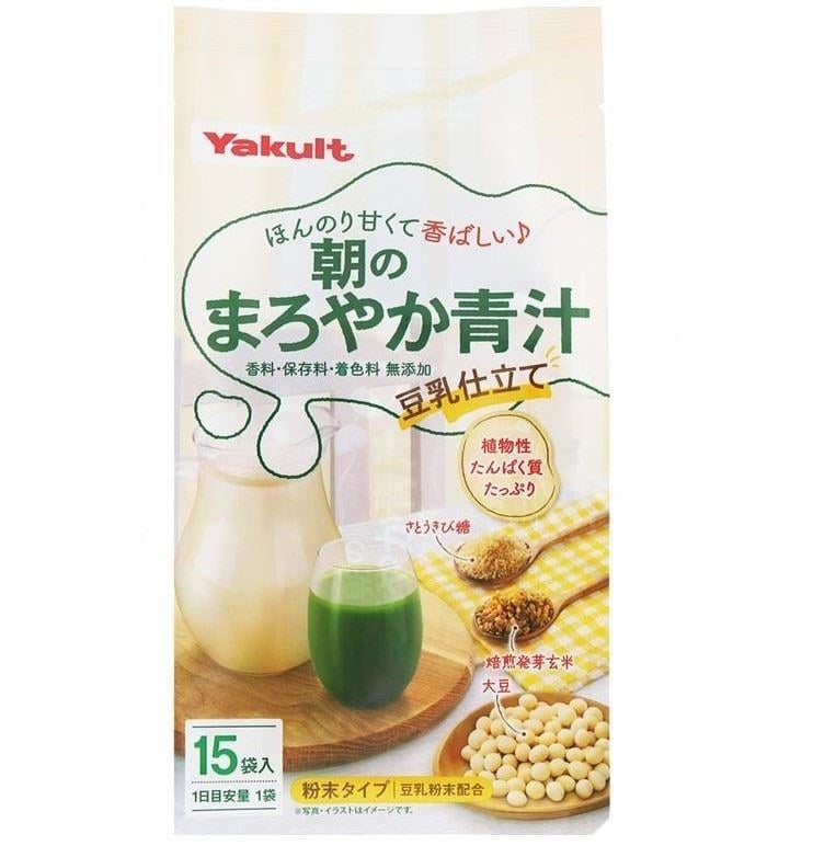 Аодзира с соевым молоком и пророщенным бурым рисом Yakult Mellow Green Juice 15 стиков