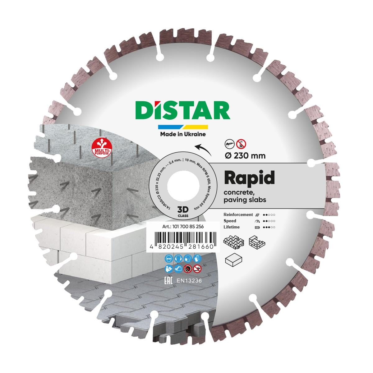 Круг алмазный отрезной 1A1RSS/C3 230x2,4/1,5x10x22,23-16 HIT Rapid (2558131840)