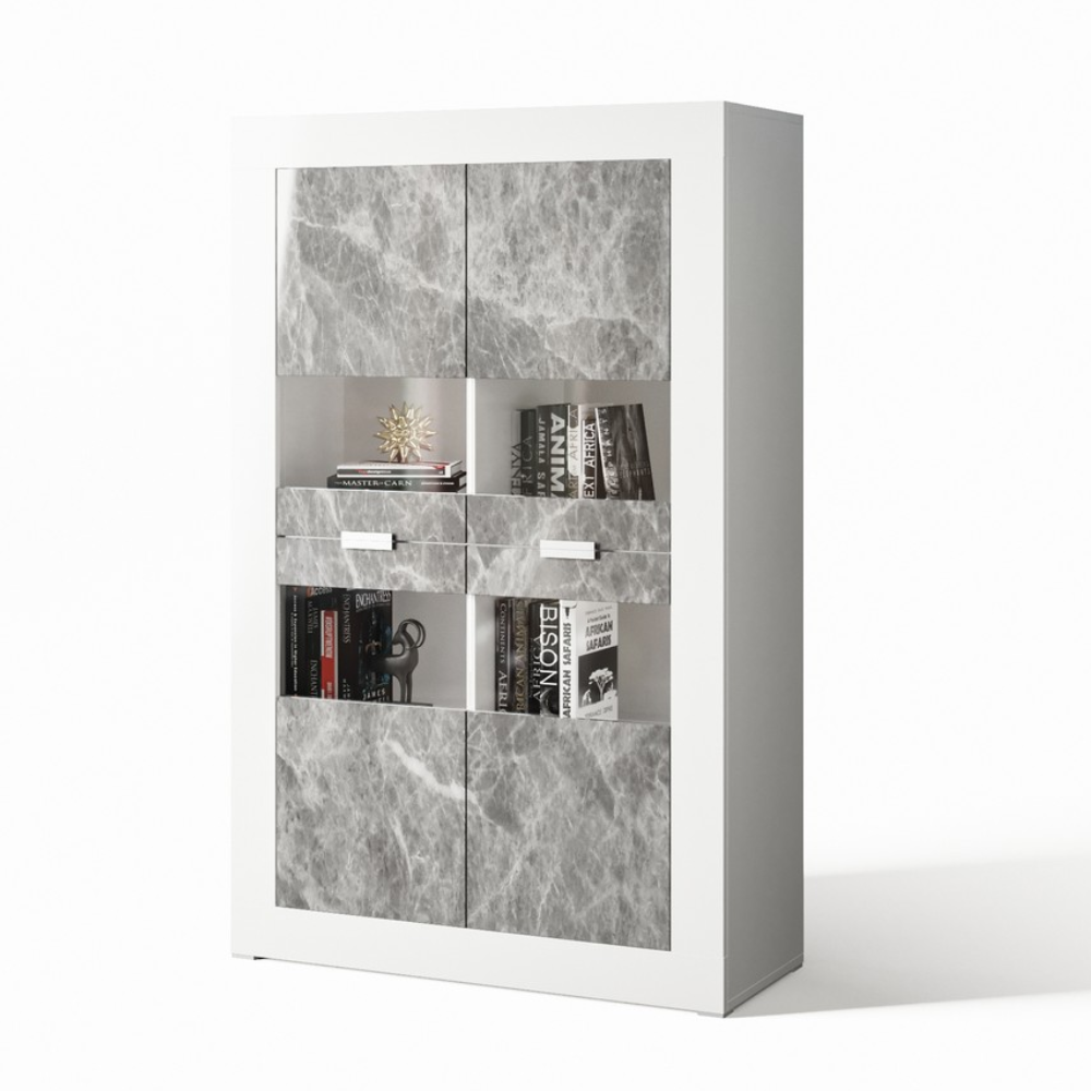 Витрина для кабинета 4Д СК Світ Меблів Прага из ДСП 996х400х1200 мм Белый/Индастриал (6601) Витрина для кабинета 4Д СК Світ Меблів Прага из ДСП 996х400х1200 мм Белый/Индастриал (6601)