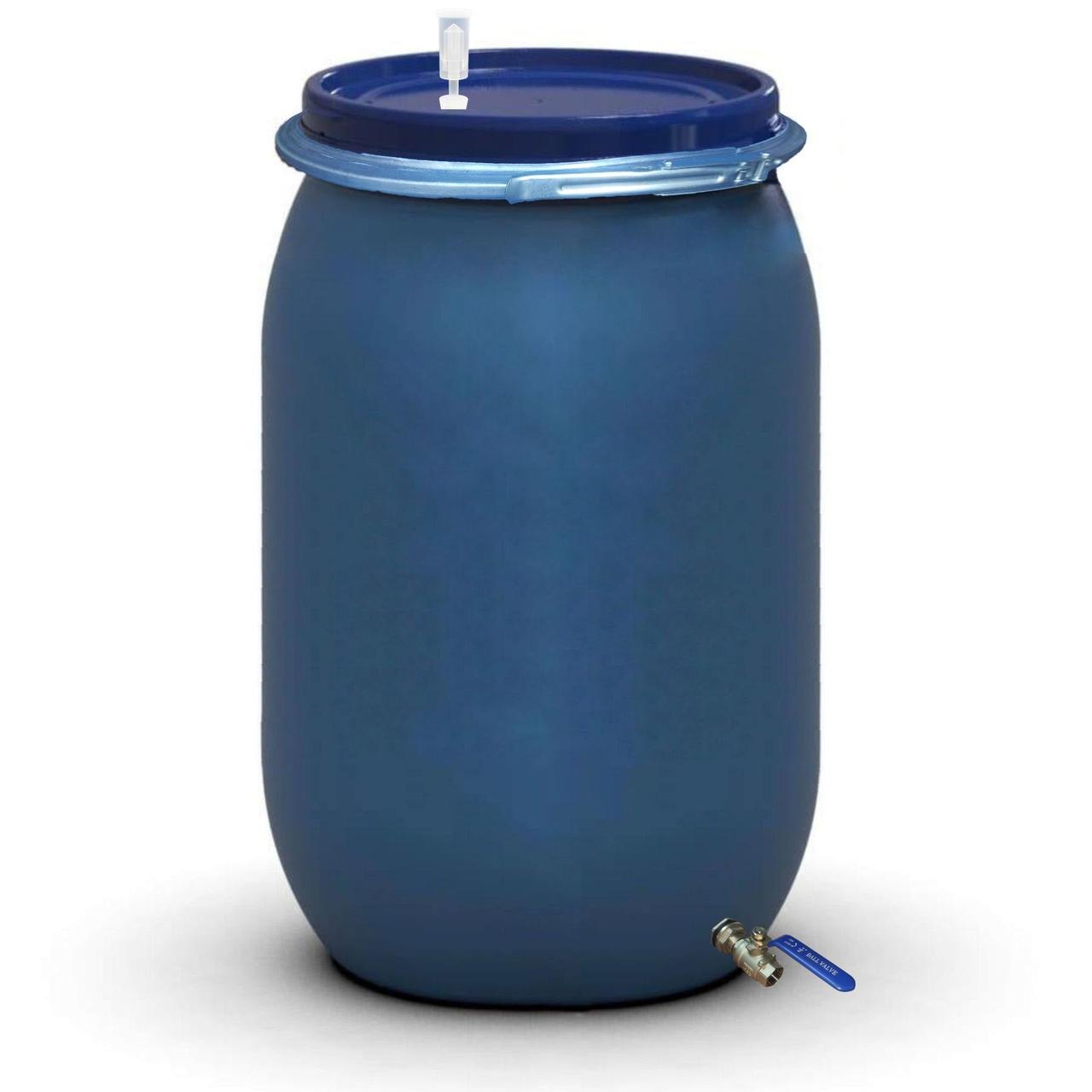 Бочка для брожения Litolan с гидрозатвором U металлическим хомутом и краном 1/2" из нержавеющей стали AISI 304 210 л (2762122М) - фото 1