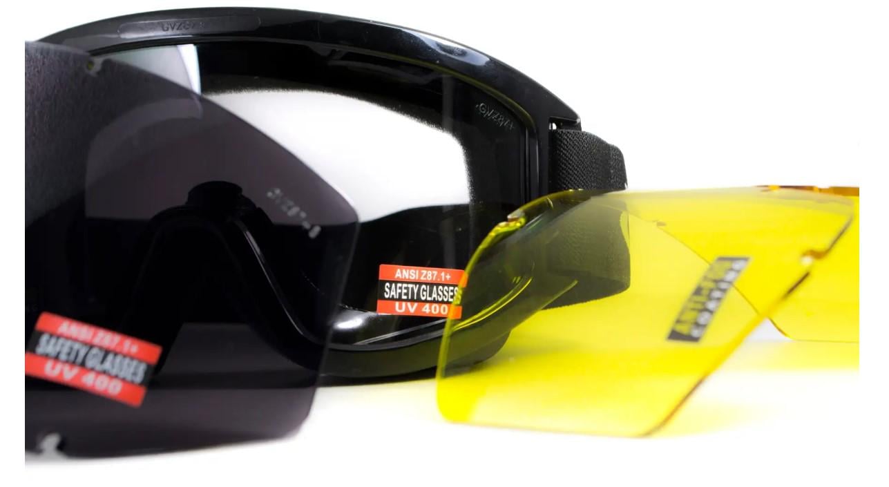 Окуляри захисні Global Vision Wind-Shield 3 lens KIT Anti-Fog із змінними лінзами - фото 7 Окуляри захисні Global Vision Wind-Shield 3 lens KIT Anti-Fog із змінними лінзами - фото 7