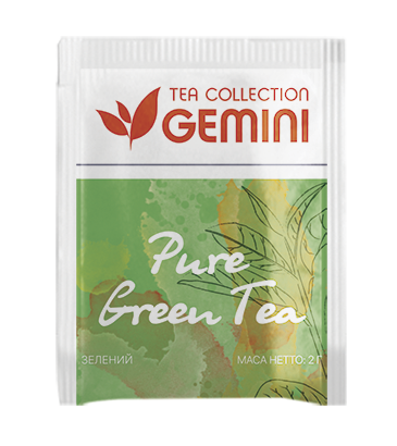 Чай Gemini в пакетиках Pure Green Tea Зелений чай 50 шт. (306)