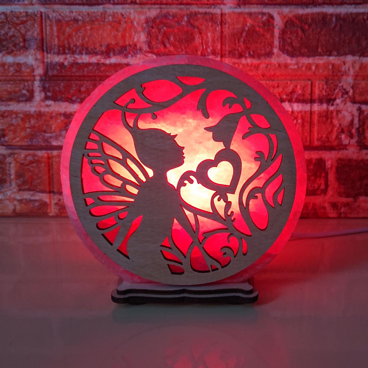 Соляной светильник Фея с сердцем (KБ-00033-r)