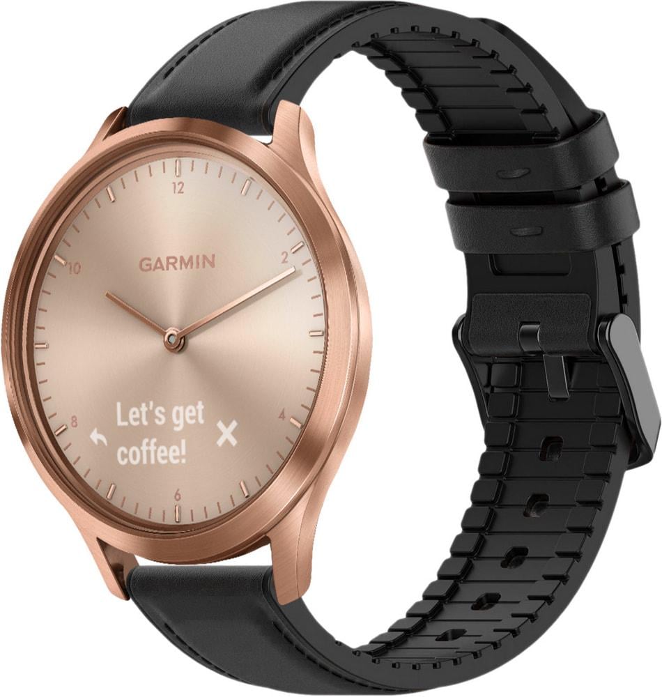 Ремешок кожаный Tamyx для Garmin Vivomove HR Black (31580-2B)