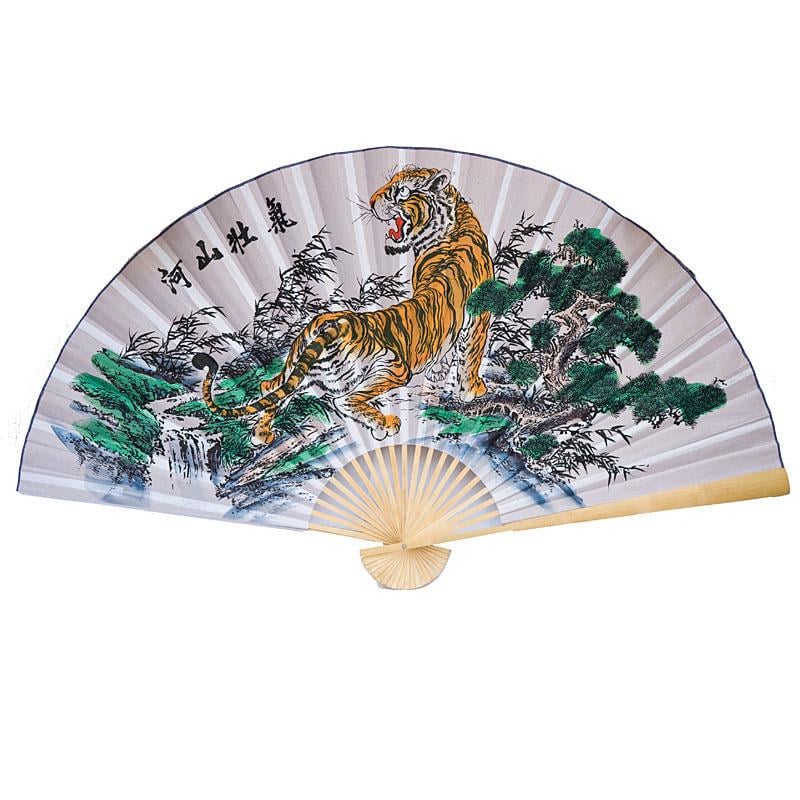 Веер настенный тигр 90х160 см Серый (B1545)