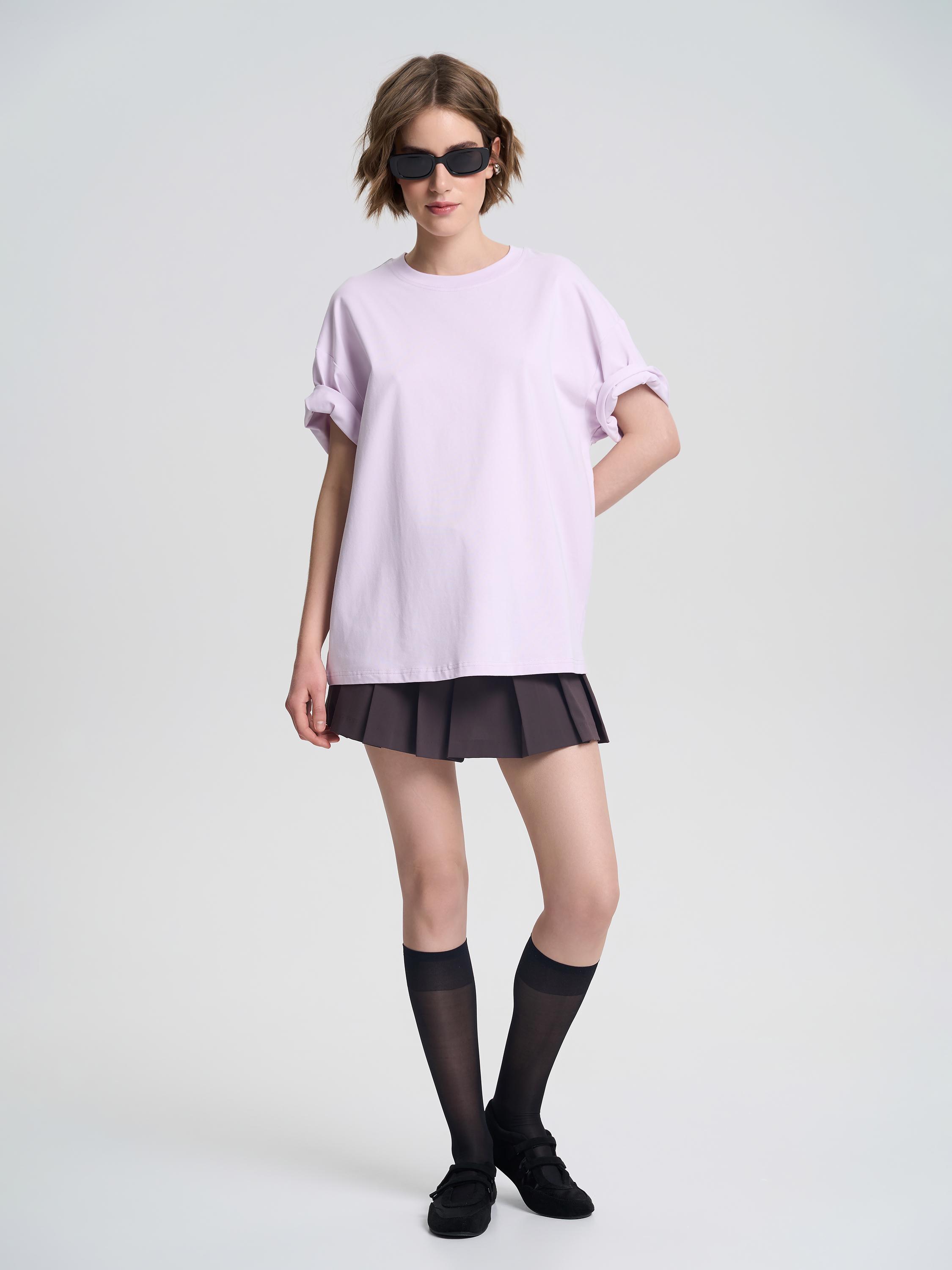 Футболка женская оверсайз ROZA 231105 S Лавандовый (4824005715471) - фото 2