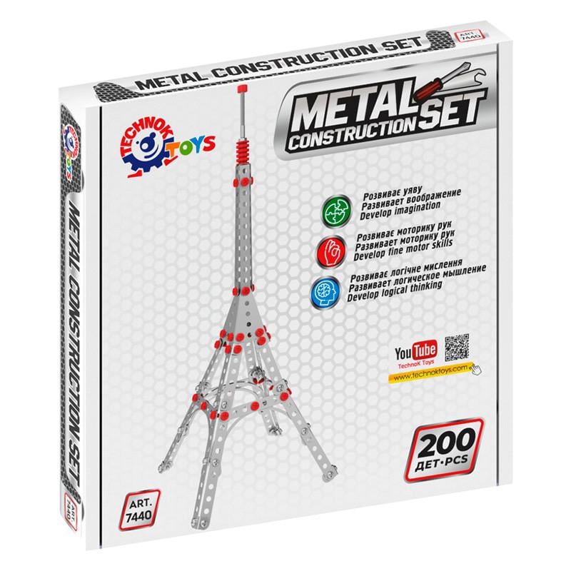 Конструктор металевий ТехноК 7440TXK Ейфелева вежа 200 деталей (RLT26857)
