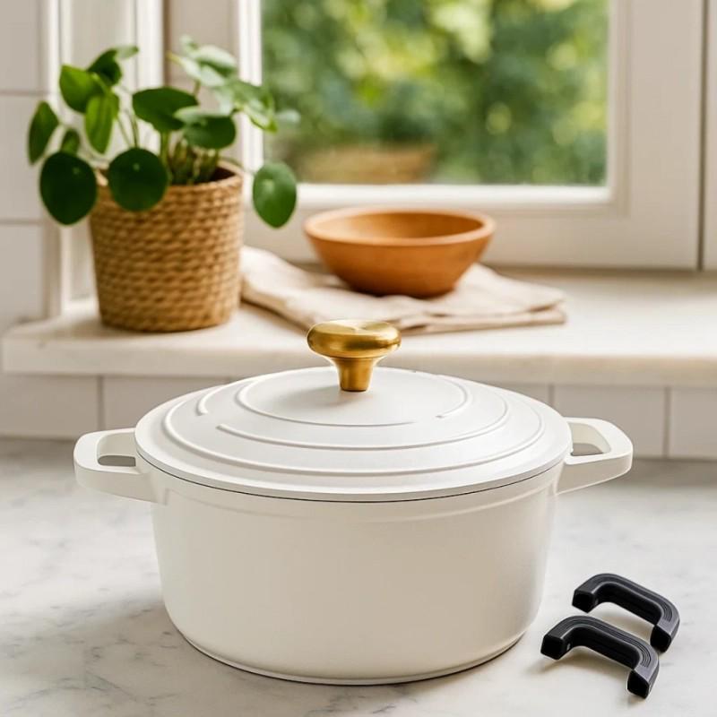 Каструля Edenberg EB-12093 з мармуровим покриттям та металевою кришкою 4,4 л 24х12 см Білий (EB-12093) - фото 1 Каструля Edenberg EB-12093 з мармуровим покриттям та металевою кришкою 4,4 л 24х12 см Білий (EB-12093) - фото 1