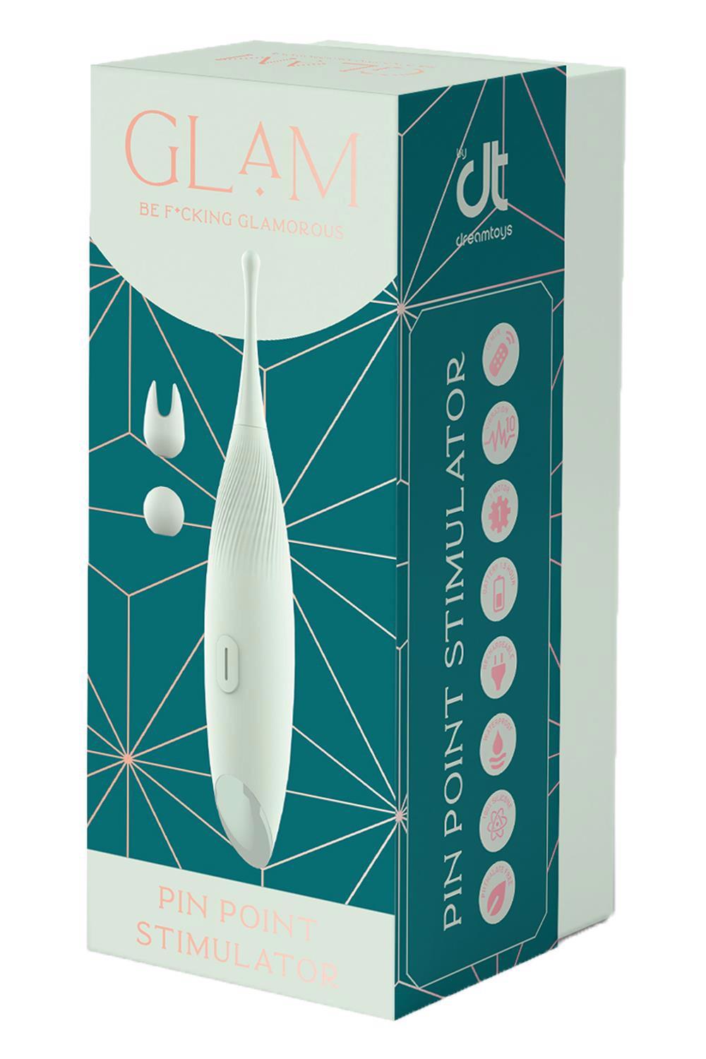 Вибратор для клиторальной стимуляции Dream Toys Glam Pin Point Stimulator с двумя насадками Мятный (DT22111)