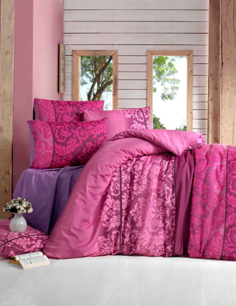 Комплект постельного белья Lighthouse Oyku 200х220 см/50х70 см 2 шт. Бордовый