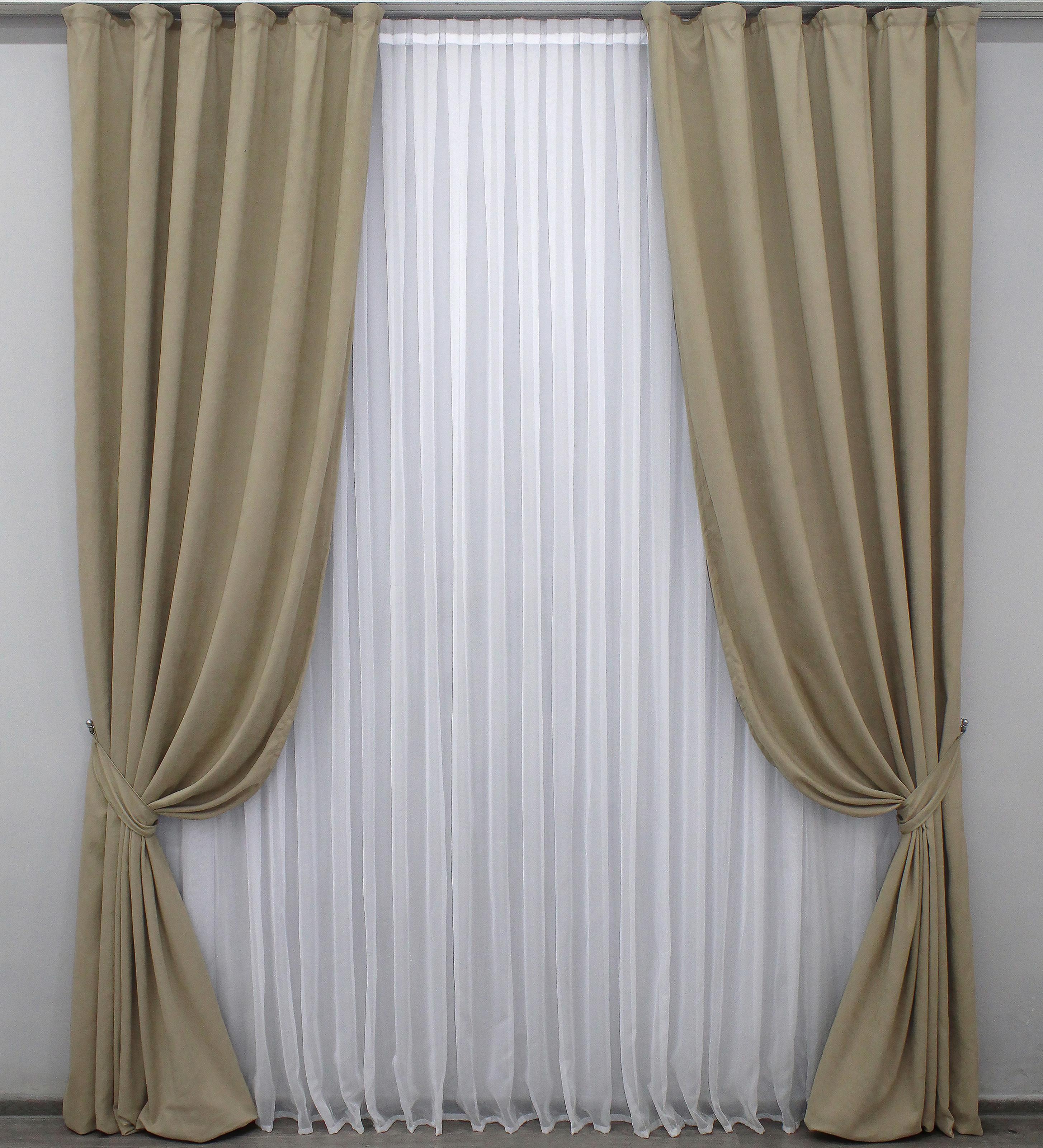 Комплект штор VR-Textil SPARTA № 1196ш микровелюр 150х290 см 2 шт. Бежевый (33-0019)