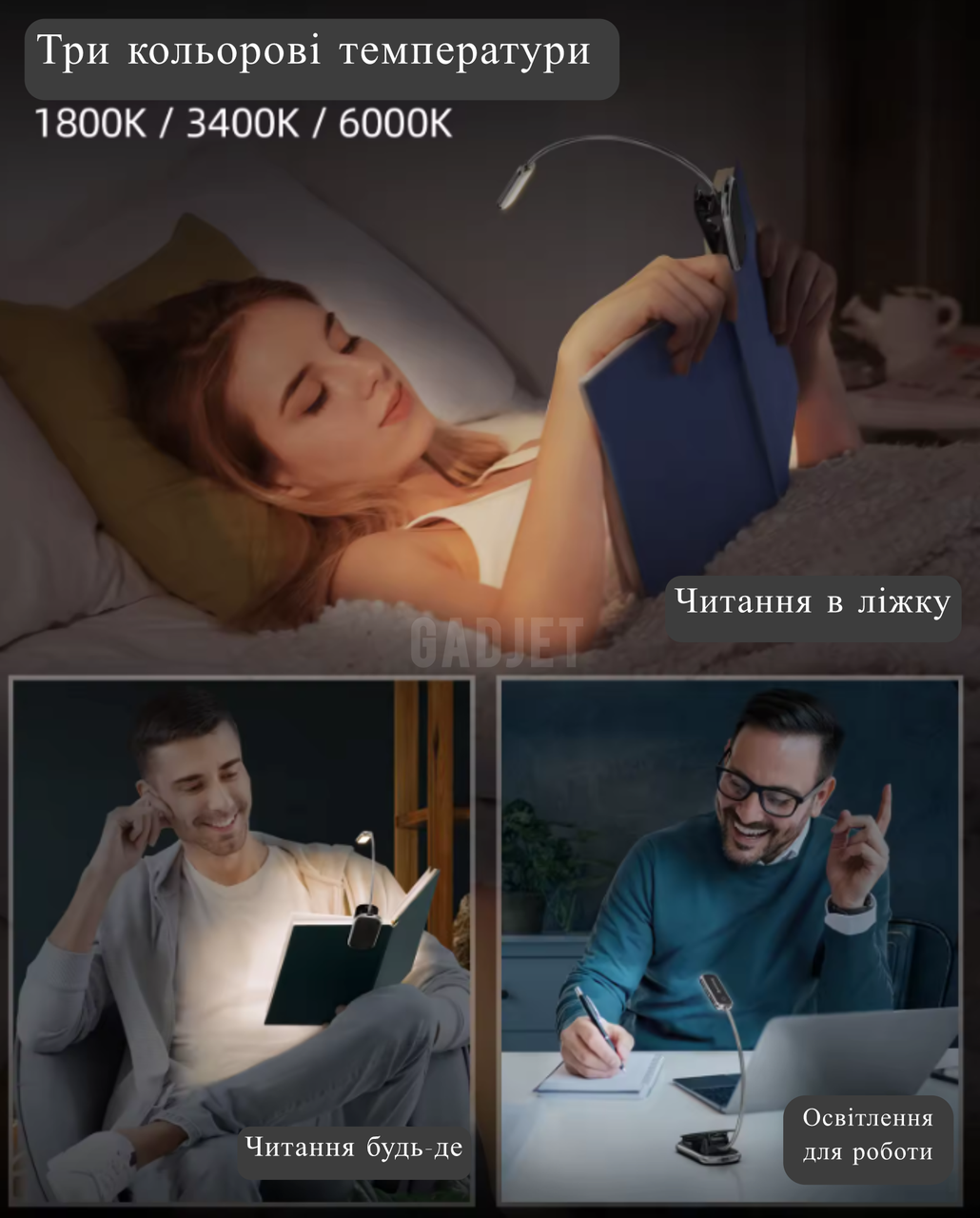 Лампа аккумуляторная Glocusent 2001 16 LED гибкая/металлическая Clip ножка с прищепкой для чтения книг/с таймером (2425775627) - фото 5 Лампа аккумуляторная Glocusent 2001 16 LED гибкая/металлическая Clip ножка с прищепкой для чтения книг/с таймером (2425775627) - фото 5
