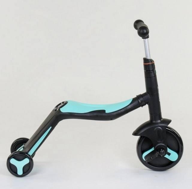 Самокат-трансформер Best Scooter 3в1 с подсветкой и музыкой Черно-бирюзовый (JT 20255) - фото 5