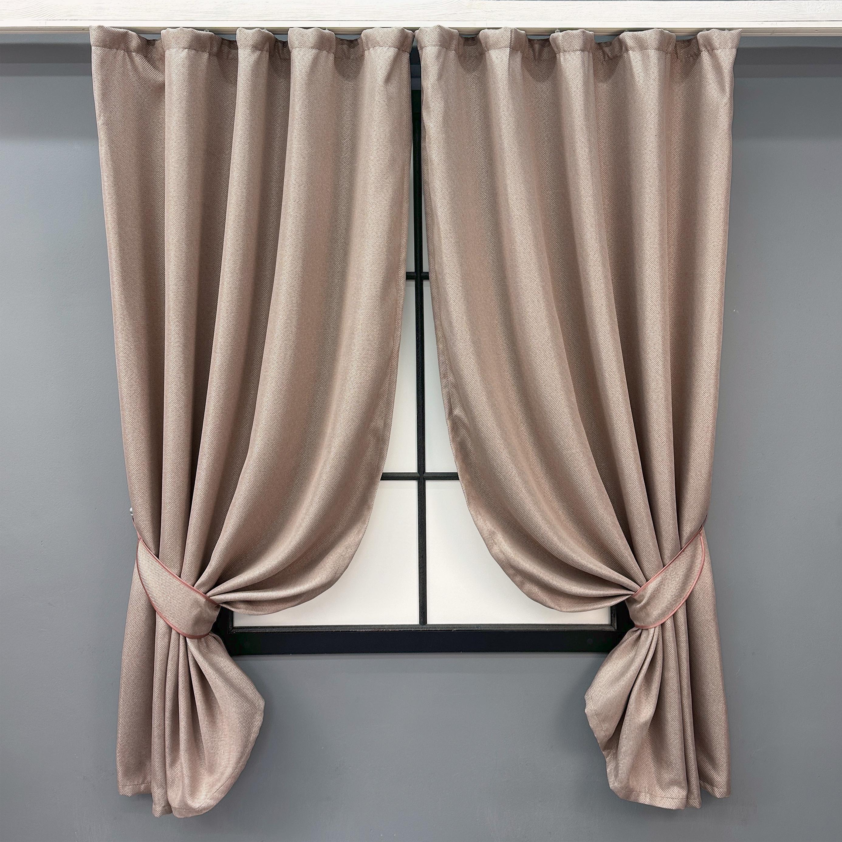 Комплект коротких штор VR-Textil Мешковина № 1069ш 130х170 см 2 шт. Бежевый (35-0312)