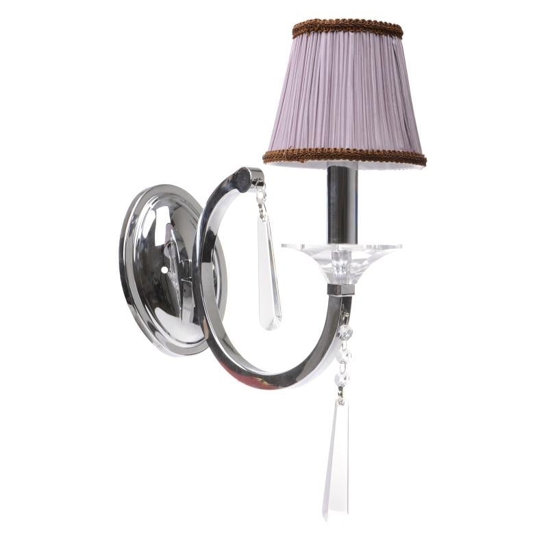 Бра настінне накладне Brille BCL-306W/1 у спальню кришталеве з абажуром класичне