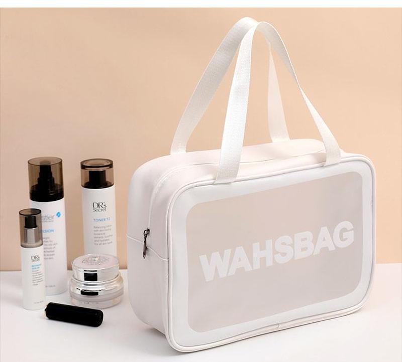 Сумка-косметичка з ручками прозора Washbag 25 см White (128674) - фото 4 Сумка-косметичка з ручками прозора Washbag 25 см White (128674) - фото 4