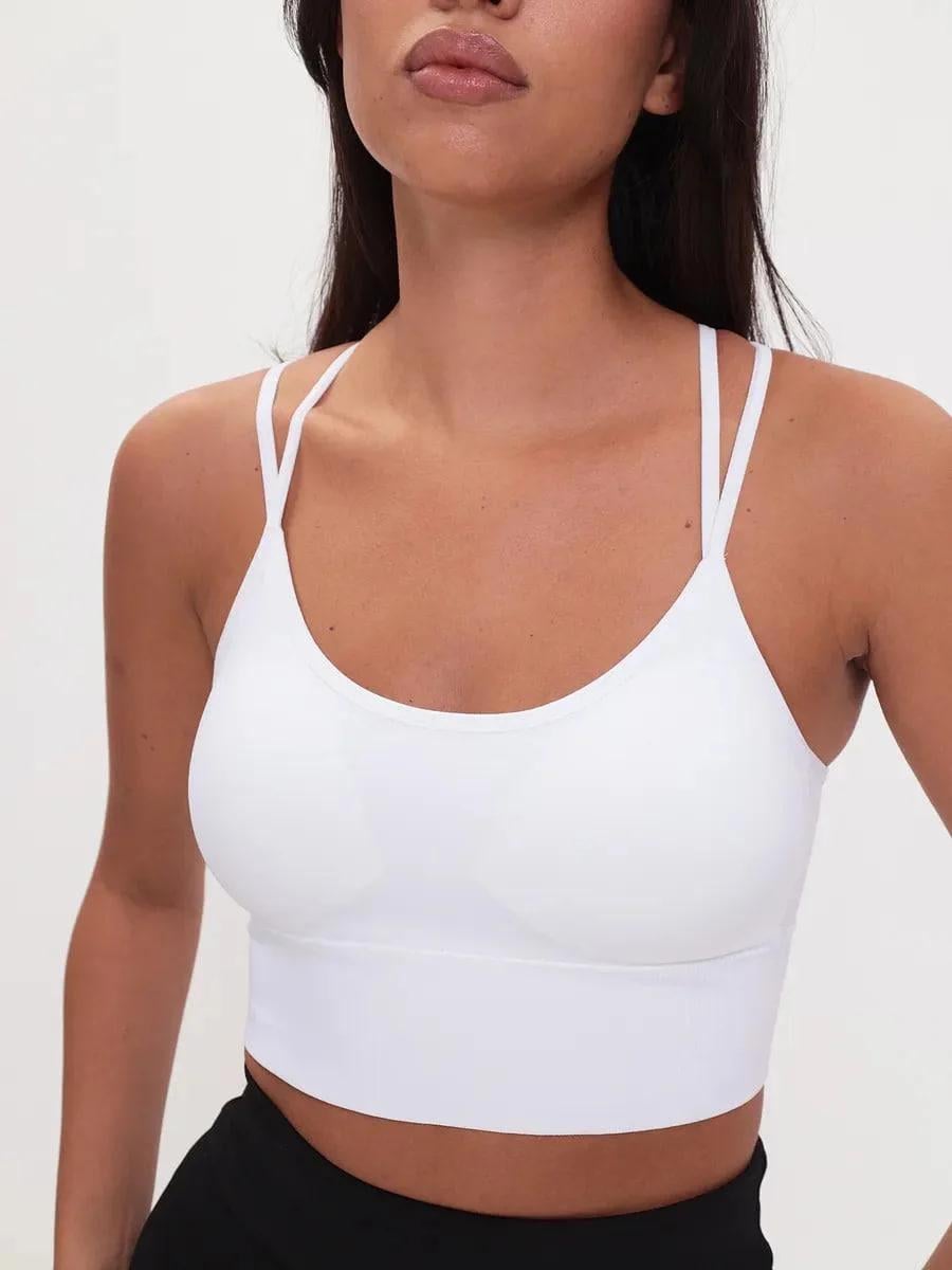 Топ женский универсальный для тренировок и повседневной носки однотонный базовый 2XL Белый (70083XXL)