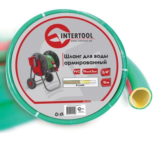 Шланг для воды Intertool GE-4121 4-х слойный 3/4" 10 м армированный PVC (122585)