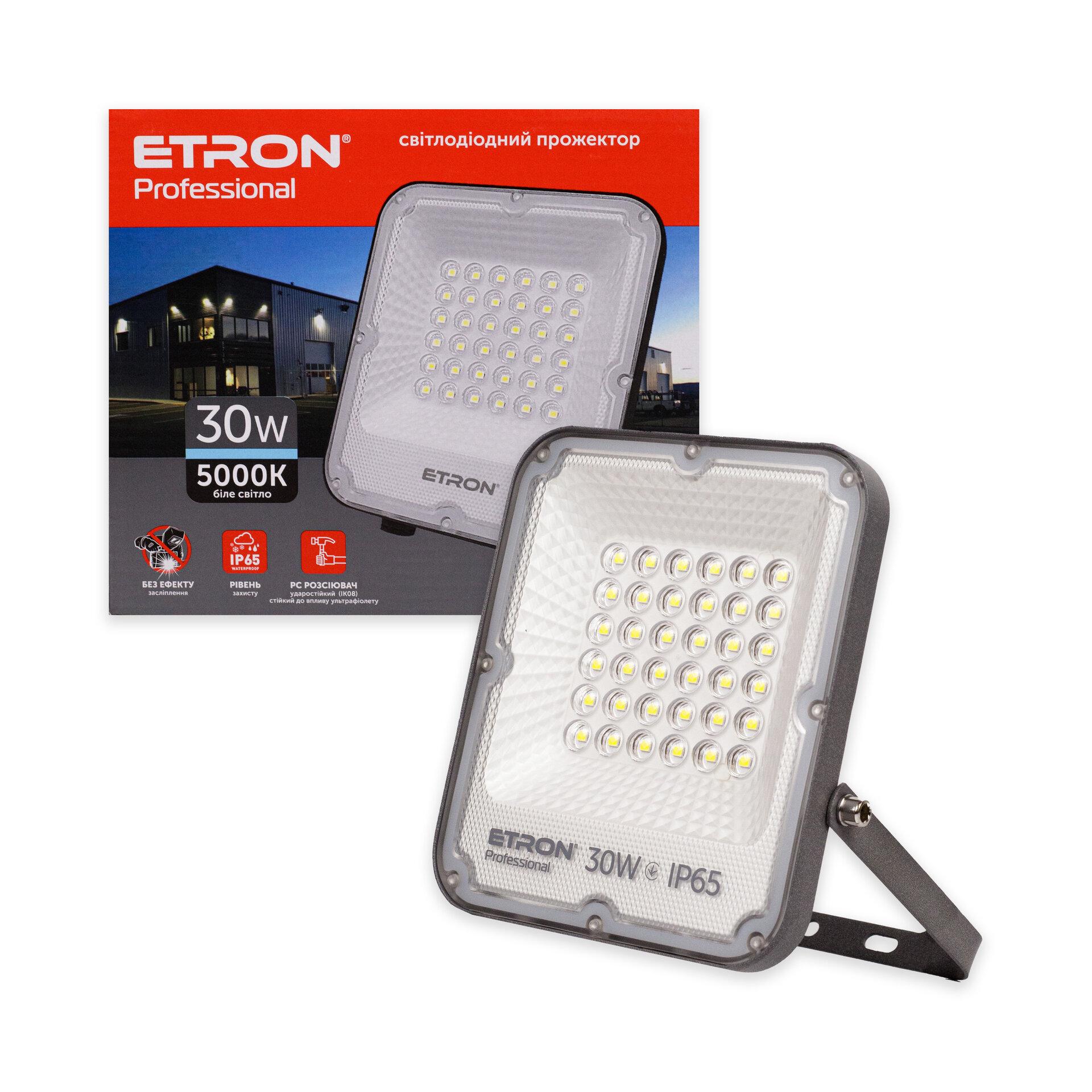 Светодиодный прожектор ETRON Professional 30W 5000К IP65 (20754-е)