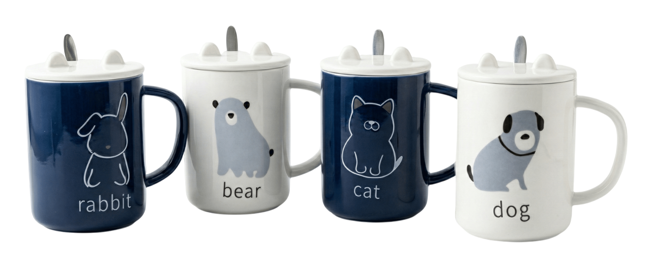 Набор чашек 350 мл Белый/Черный (631) Набор чашек 350 мл Белый/Черный (631)